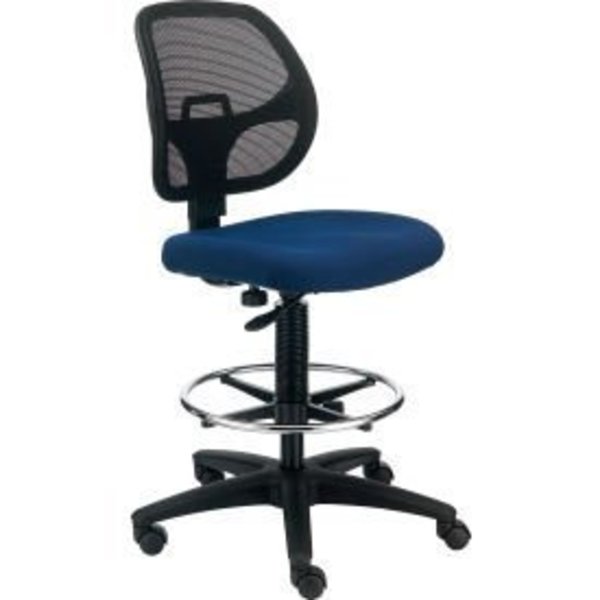 Global Equipment Interion® Armless Mesh Drafting Stool - Fabric - Blue A2813TMIX-BL